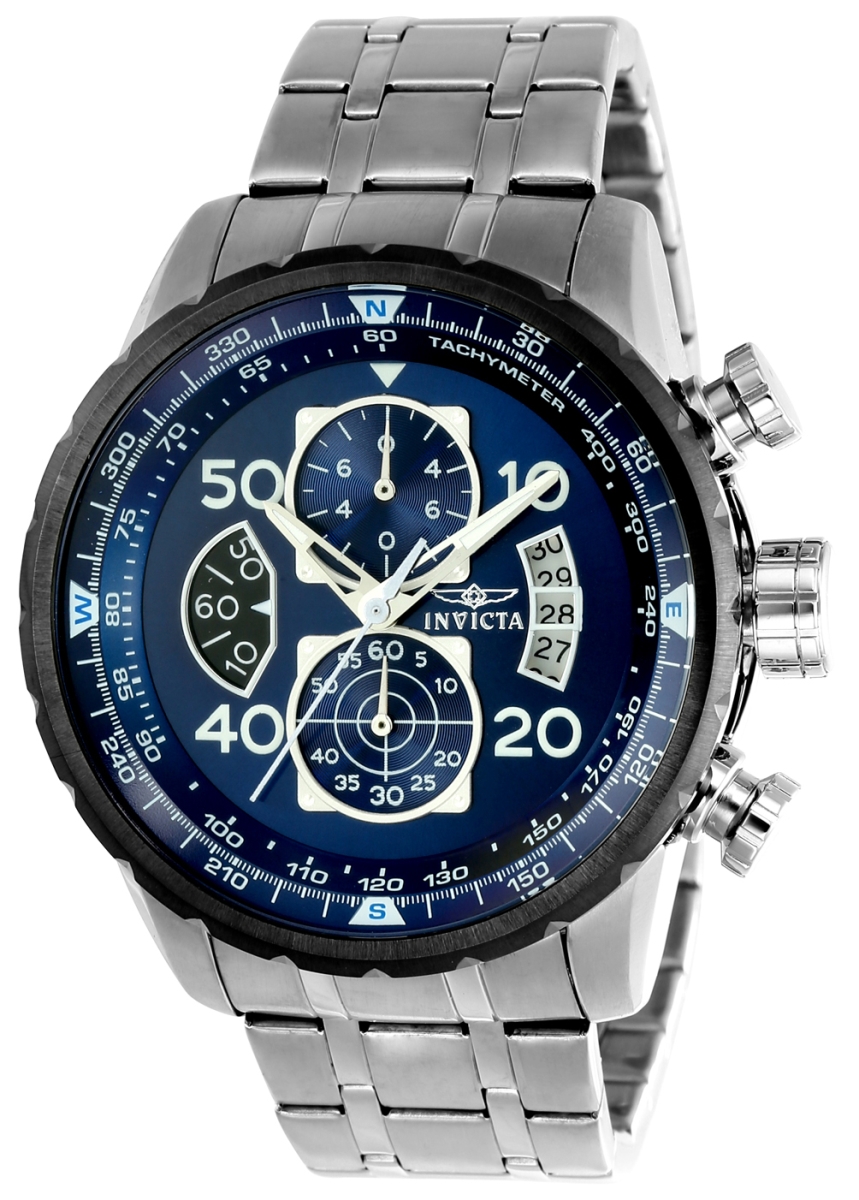 Picture of Invicta 22970 24 mm Mens Aviator Quartz Multifunction Blue Dial Watch