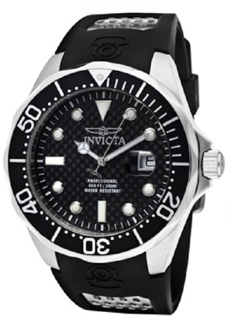 Picture of Invicta 12558 22 mm Mens Pro Diver Quartz 3 Hand Black Dial Watch