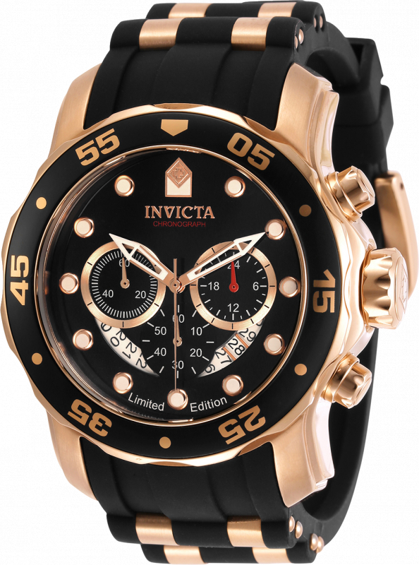 Picture of Invicta 30825 24 mm Mens Pro Diver Quartz Chronograph Black Dial Watch