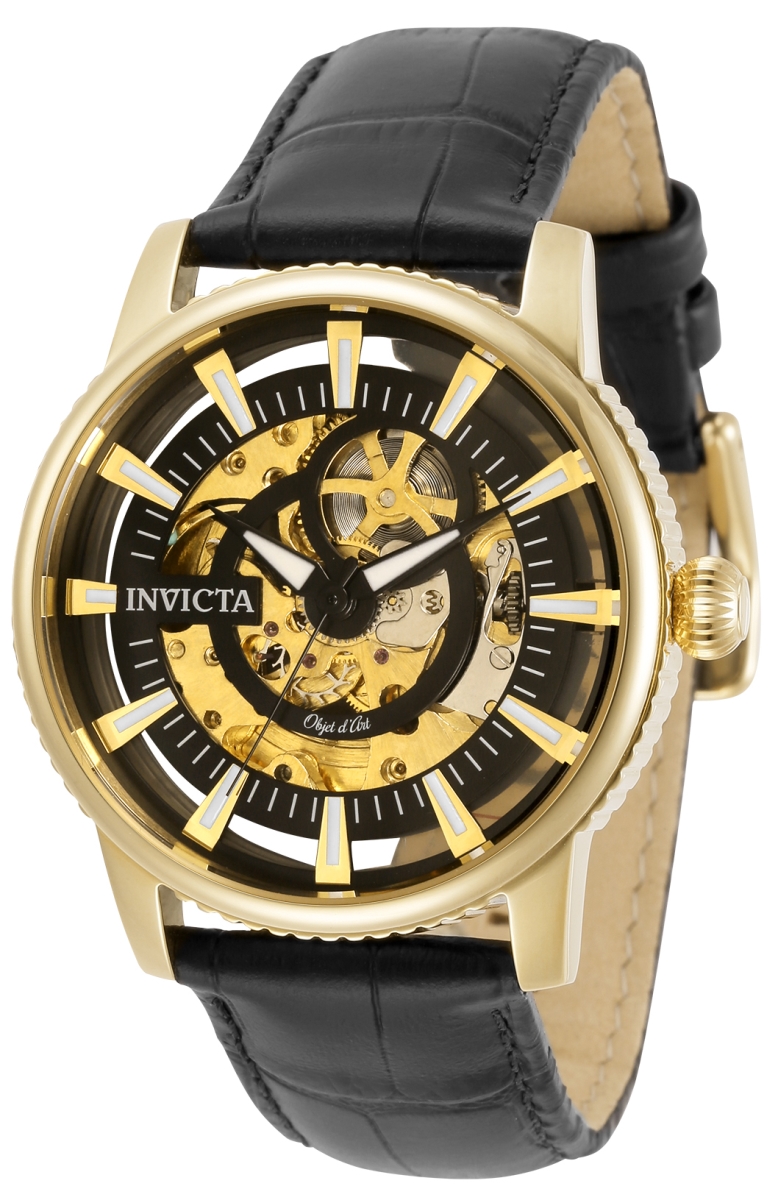 Picture of Invicta 30923 22 mm Mens Objet D Art Automatic 3 Hand Black Dial Watch