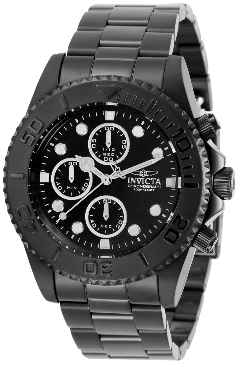 Picture of Invicta 33050 20 mm Mens Pro Diver Quartz Multifunction Black Dial Watch