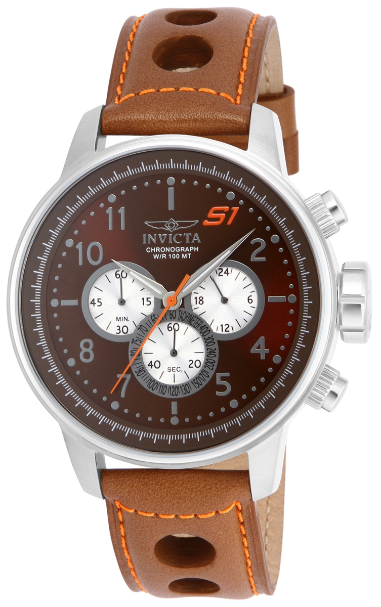 Picture of Invicta 16015 48 in. Dia. 22 mm Mens S1 Rally Quartz Multifunction Brown Dial Watch