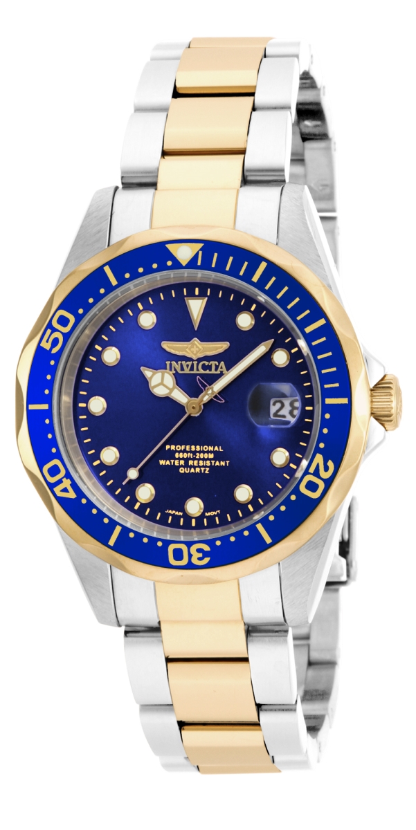 Picture of Invicta 17050 37.5 in. Dia. 20 mm Mens Pro Diver Quartz 3 Hand Blue Dial Watch