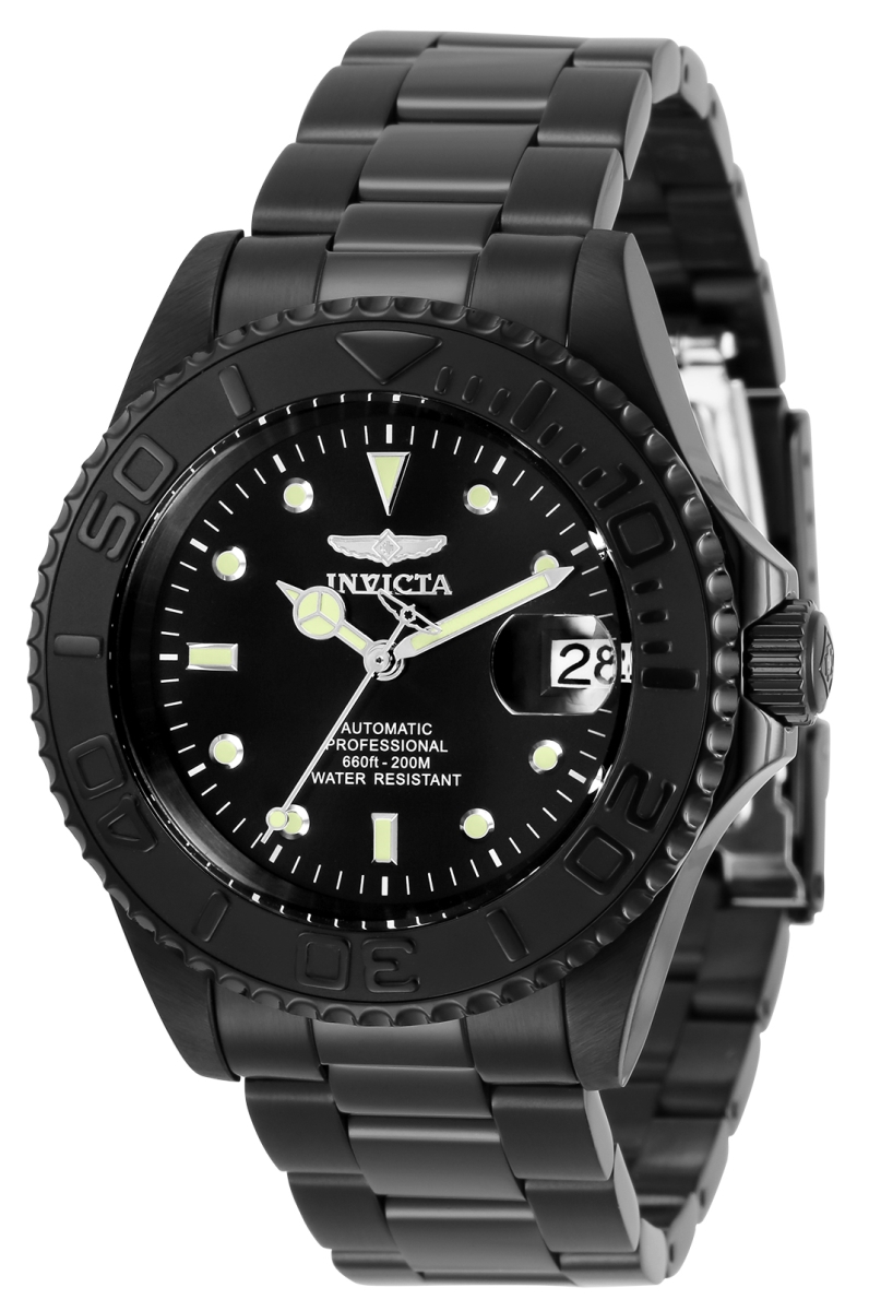 Picture of Invicta 33052 40 in. Dia. 20 mm Mens Pro Diver Automatic 3 Hand Black Dial Watch