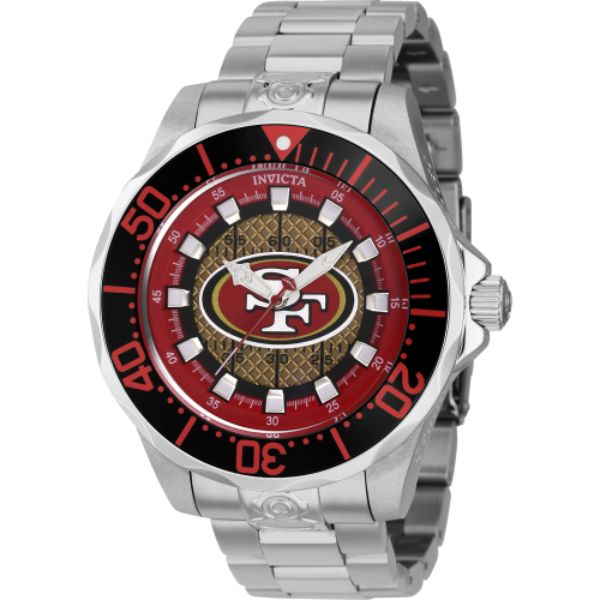 Picture of Invicta 42118 47 in. Dia. 22 mm Mens NFL San Francisco 49ers Automatic 3 Hand Khaki&#44; Red Dial Watch