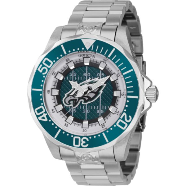 Picture of Invicta 42119 47 in. Dia. 22 mm Mens NFL Philadelphia Eagles Automatic 3 Hand Green Dial Watch