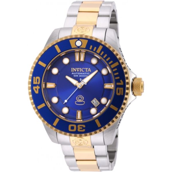 Picture of Invicta 19804 47 in. Dia. 22 mm Mens Pro Diver Automatic 3 Hand Blue Dial Watch