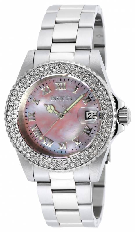 Picture of Invicta 19874 40 in. Dia. 20 mm Womens Angel Quartz 3 Hand Light Pink Dial Watch