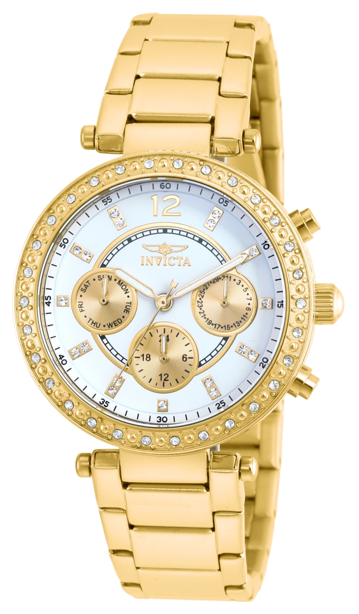 36 in. Dia. 18 mm Womens Angel Quartz Chronograph Silver Dial Watch