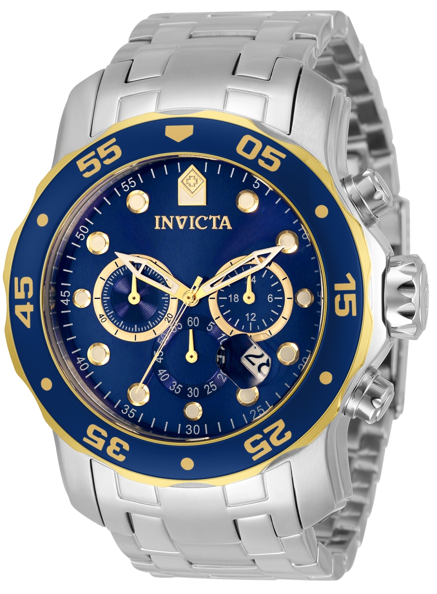Picture of Invicta 33996 48 in. Dia. 26 mm Mens Pro Diver Quartz Chronograph Navy Blue Dial Watch