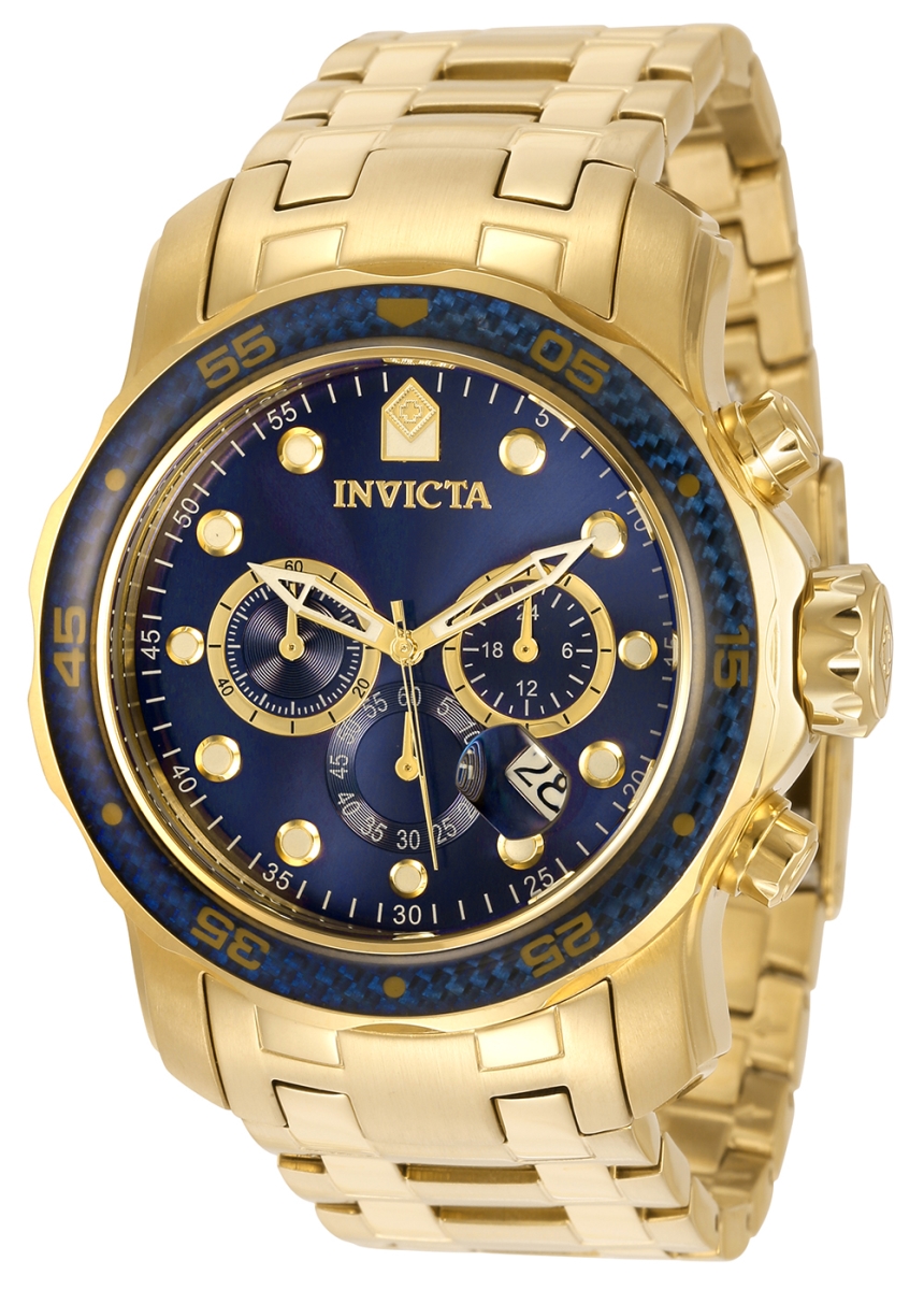 Picture of Invicta 35397 47 in. Dia. 22 mm Mens Pro Diver Quartz Chronograph Blue Dial Watch