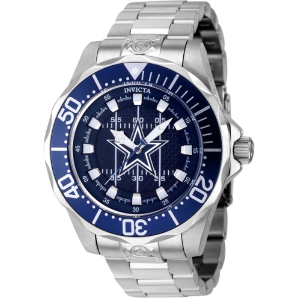 Picture of Invicta 42123 47 in. Dia. 22 mm Mens NFL Dallas Cowboys Automatic 3 Hand Dark Blue Dial Watch