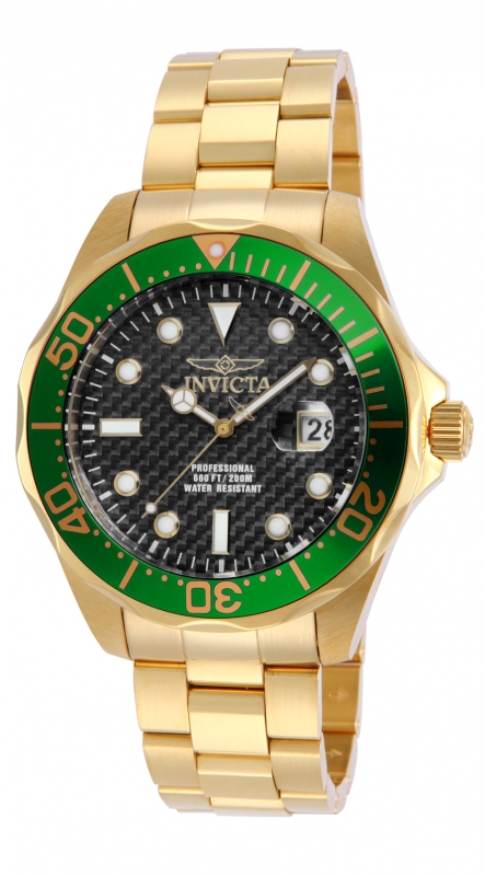 Picture of Invicta 14358 47 in. Dia. 22 mm Mens Pro Diver Quartz 3 Hand Black Dial Watch