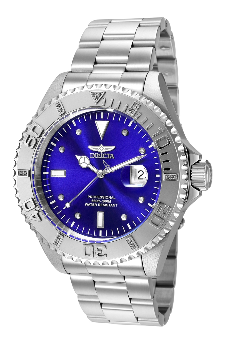 Picture of Invicta 14783 47 in. Dia. 22 mm Mens Pro Diver Quartz 3 Hand Blue Dial Watch