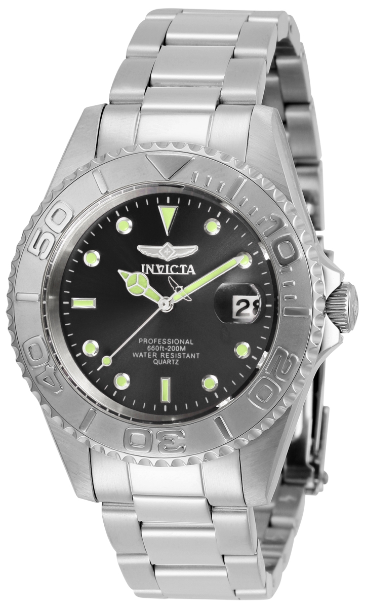 Picture of Invicta 29937 37.5 in. Dia. 18 mm Mens Pro Diver Quartz 3 Hand Black Dial Watch