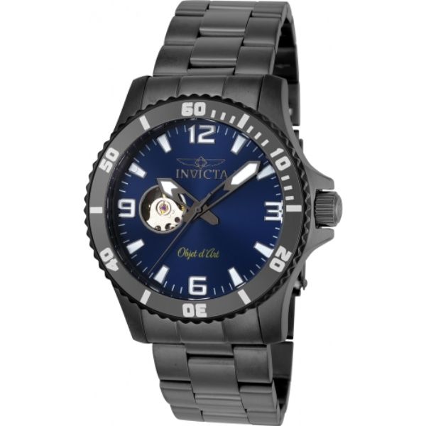 Picture of Invicta 22626 42 in. Dia. 22 mm Mens Objet D Art Automatic 3 Hand Navy Blue Dial Watch