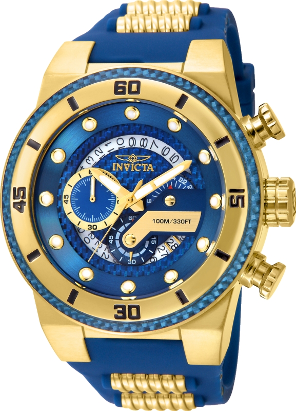 Picture of Invicta 24224 51 in. Dia. 30 mm Mens S1 Rally Quartz Multifunction Blue Dial Watch