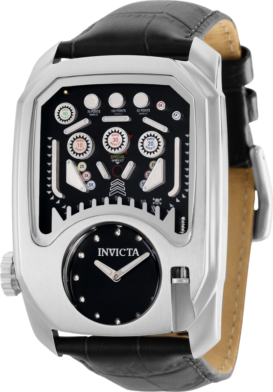 Picture of Invicta 35450 41.5 in. Dia. 26 mm Mens Cuadro Quartz 3 Hand Black&#44; Silver Dial Watch