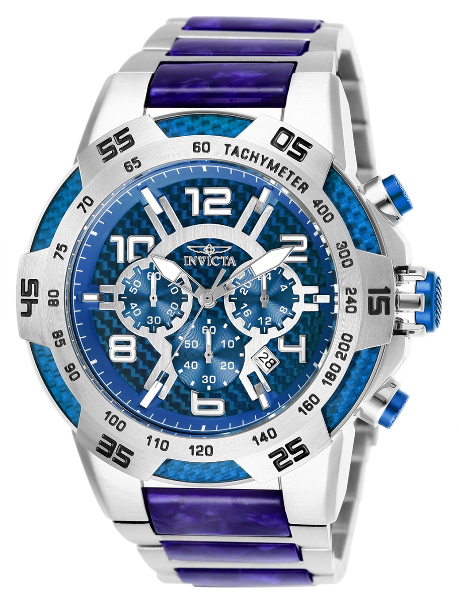 Picture of Invicta 25503 51 in. Dia. 30 mm Mens Speedway Quartz Chronograph Blue Dial Watch