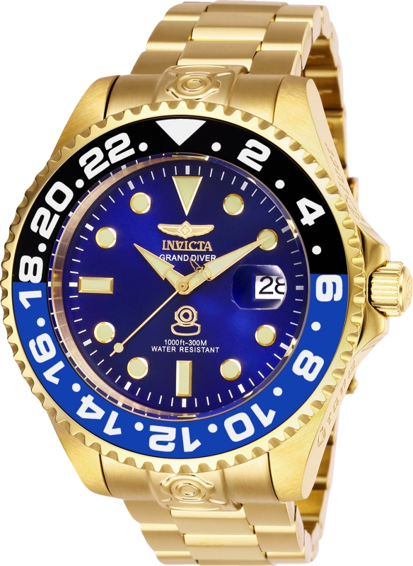 47 in. Dia. 26 mm Mens Pro Diver Automatic 3 Hand Blue Dial Watch