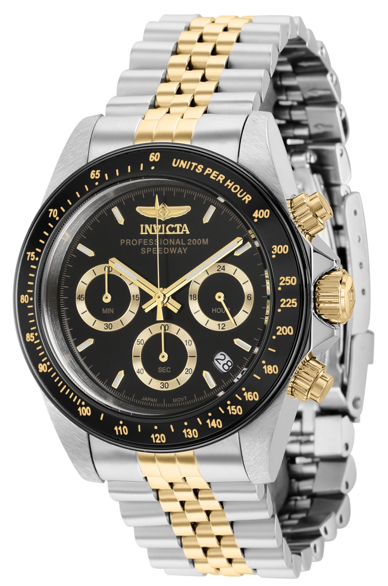 36739 39.5 in. Dia. 20 mm Mens Speedway Quartz Chronograph Black Dial Watch -  Invicta