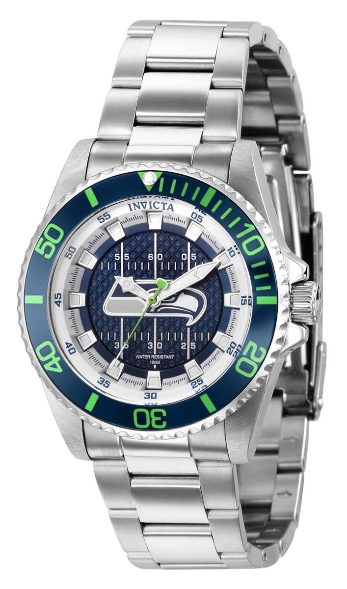 Picture of Invicta 36926 38 in. Dia. 20 mm Womens NFL Seattle Seahawks Quartz 3 Hand Blue&#44; Grey & White Dial Watch