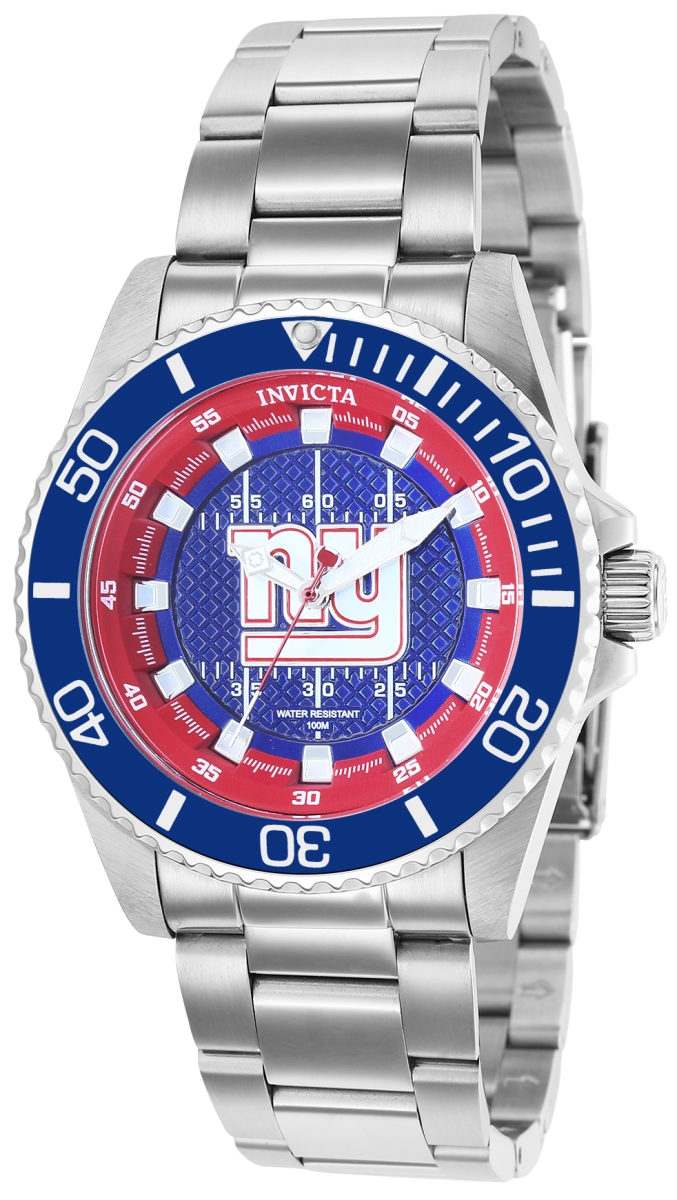 Picture of Invicta 36932 38 in. Dia. 20 mm Womens NFL New York Giants Quartz 3 Hand Blue&#44; Red & White Dial Watch