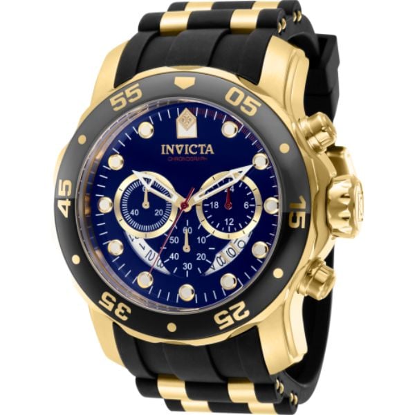 37229 48 in. Dia. 26 mm Mens Pro Diver Quartz Chronograph Blue, Red Dial Watch -  Invicta