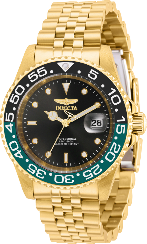 36043 Mens Pro Diver Quartz 3 Hand Dial Watch, Black -  Invicta