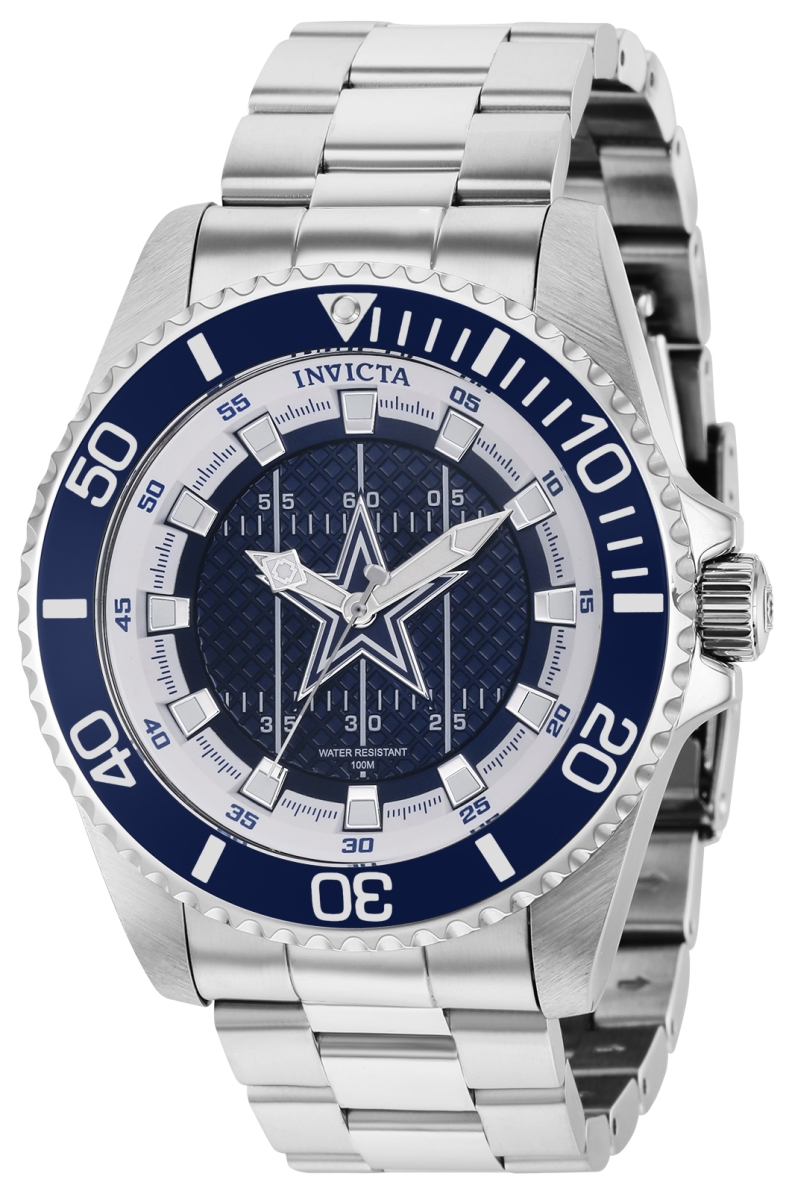 36923 Mens NFL Dallas Cowboys Quartz 3 Hand Dial Watch, Blue & White -  Invicta