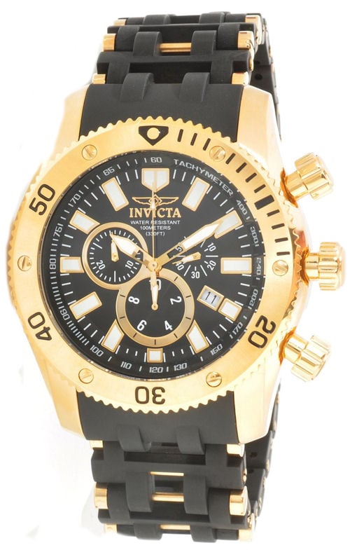 140 Mens Sea Spider Quartz Chronograph Dial Watch, Black -  Invicta
