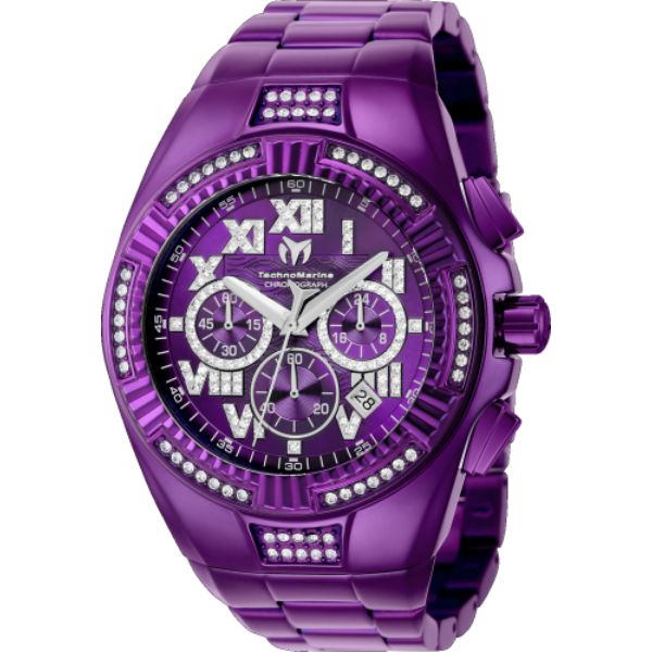 TM-121231 Mens Cruise Glitz Quartz Dial Watch, Purple -  Technomarine