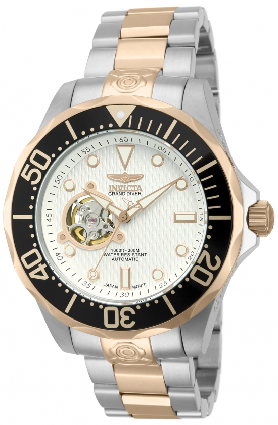 Picture of Invicta 13707 Mens Pro Diver Automatic 3 Hand Dial Watch, Metallic White