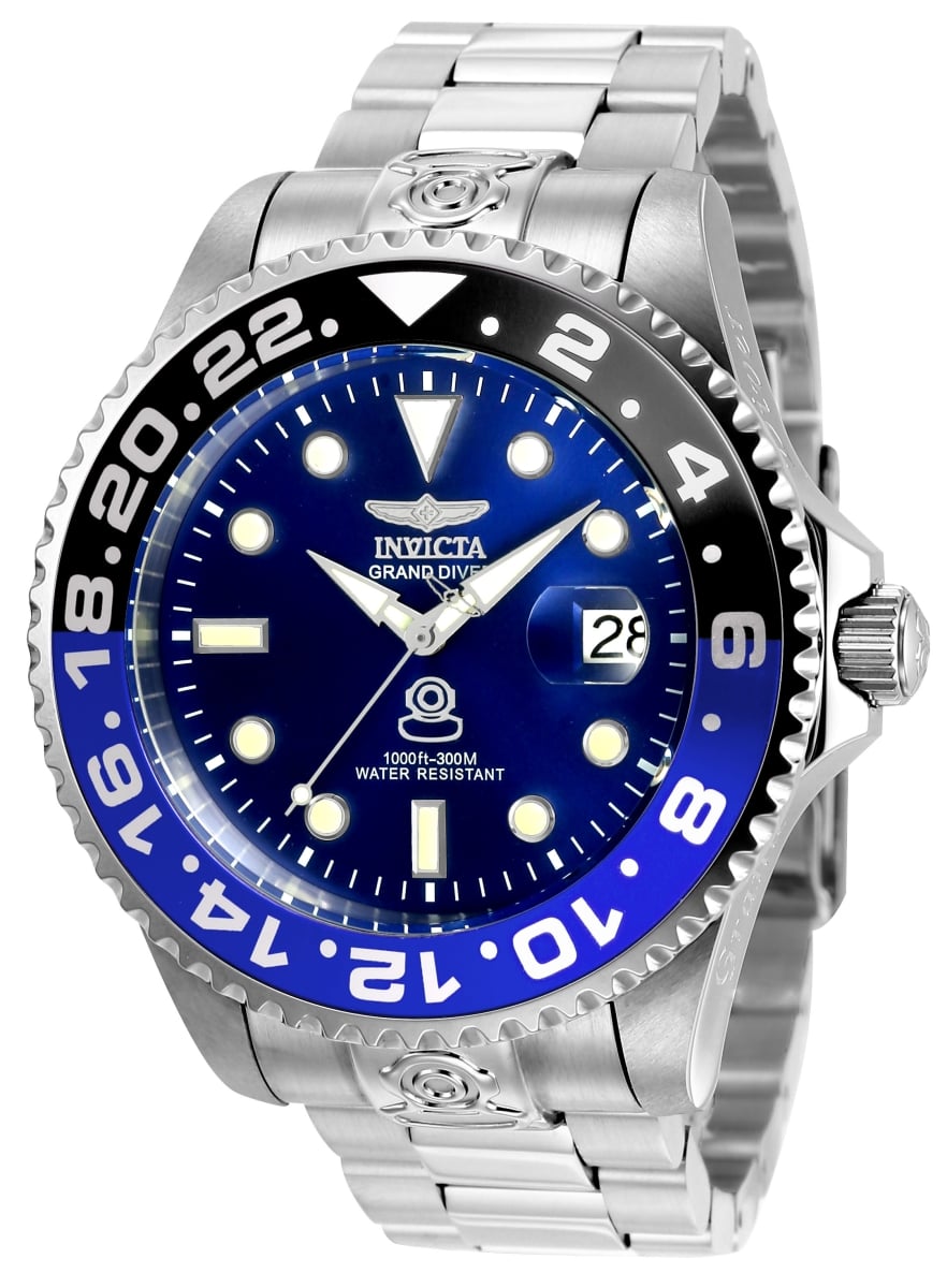 21865 Mens Pro Diver Automatic 3 Hand Dial Watch Blue