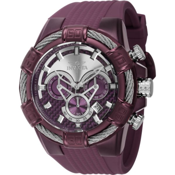 40672 Mens Bolt Quartz Multifunction Dial Watch, Silver & Light Purple -  Invicta