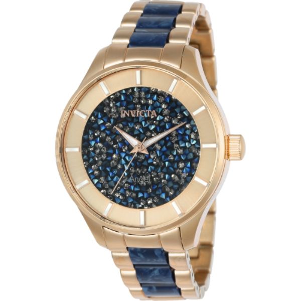 Womens Angel Quartz 3 Hand Dial Watch, Blue