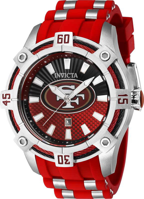 42063 Mens NFL San Francisco 49ers Quartz 3 Hand Dial Watch, White, Purple & Brown -  Invicta