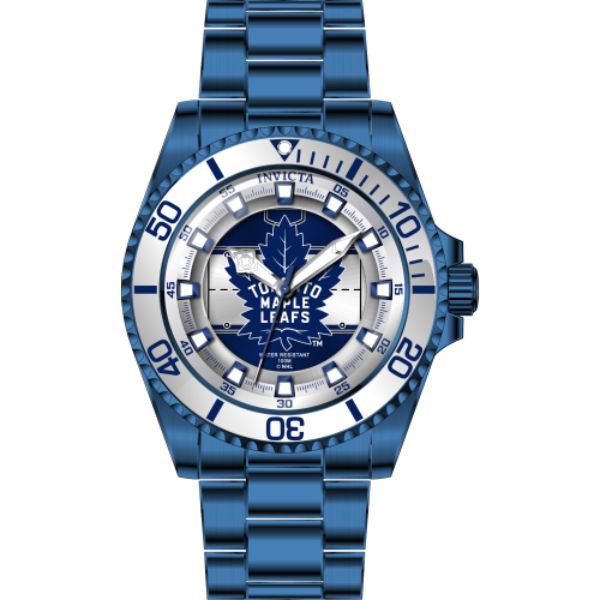 42210 Womens NHL Toronto Maple Leafs Quartz Dial Watch, Silver, White & Blue -  Invicta