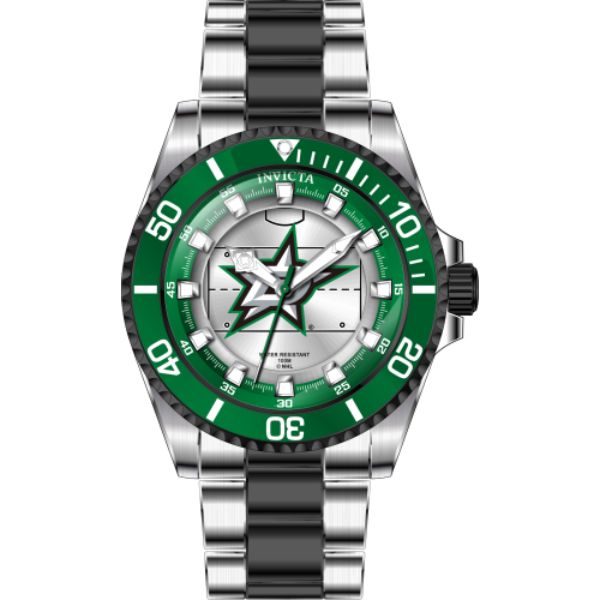 42213 Womens NHL Dallas Stars Quartz Dial Watch, Green, Silver & White -  Invicta