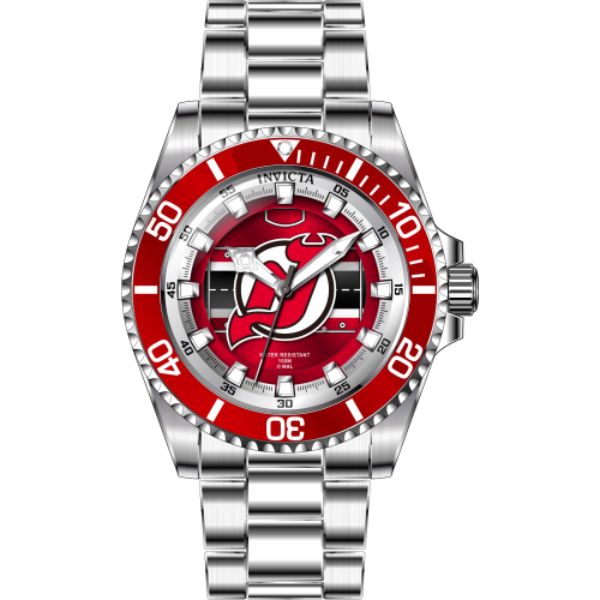 42221 Womens NHL New Jersey Devils Quartz Dial Watch, Red, White & Black -  Invicta