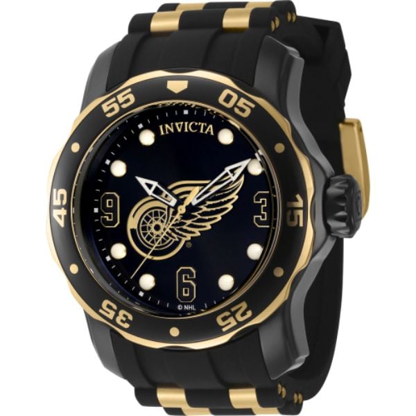 Mens NHL Detroit Red Wings Quartz 3 Hand Dial Watch, Gold, Black & White -  Moment-in-Time, MO3313029