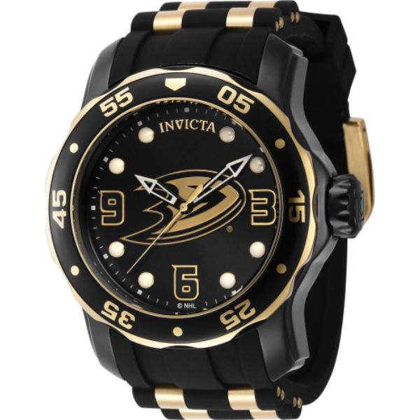 42316 Mens NHL Anaheim Ducks Quartz 3 Hand Dial Watch, Gold, Black & White -  Invicta