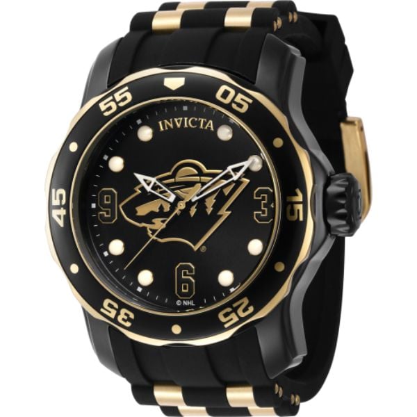 Mens NHL Minnesota Wild Quartz 3 Hand Dial Watch, Gold, Black & White -  Moment-in-Time, MO3302487