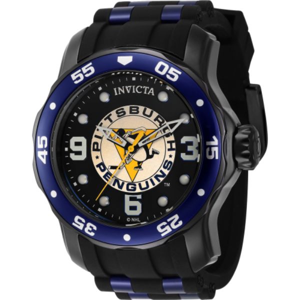 42646 Mens NHL Pittsburgh Penguins Quartz Dial Watch, Black -  Invicta