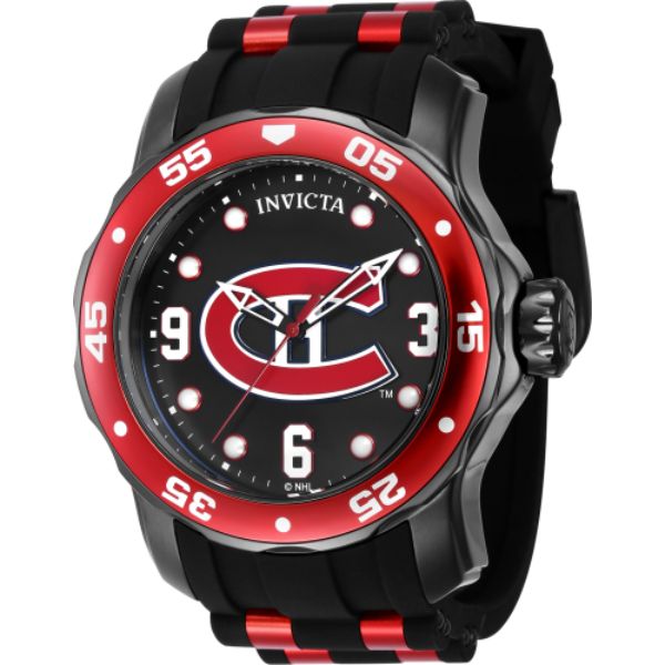 42662 Mens NHL Montreal Canadiens Quartz Dial Watch, Black -  Invicta