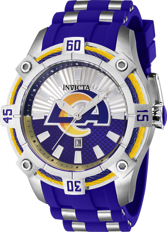 43324 Mens NFL Los Angeles Rams Quartz 3 Hand Dial Watch, Multi Color -  Invicta