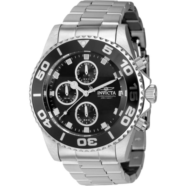 43405 Mens Pro Diver Quartz Chronograph Dial Watch Black