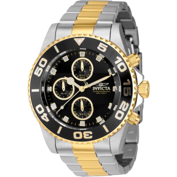 43407 Mens Pro Diver Quartz Chronograph Dial Watch Black
