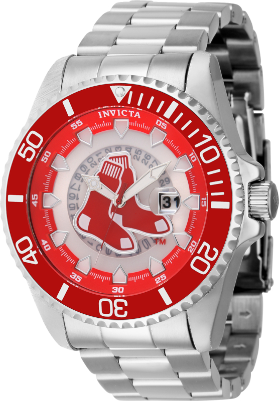 43457 Mens MLB Boston Red Sox Quartz Multifunction Dial Watch, Red, Silver & White -  Invicta