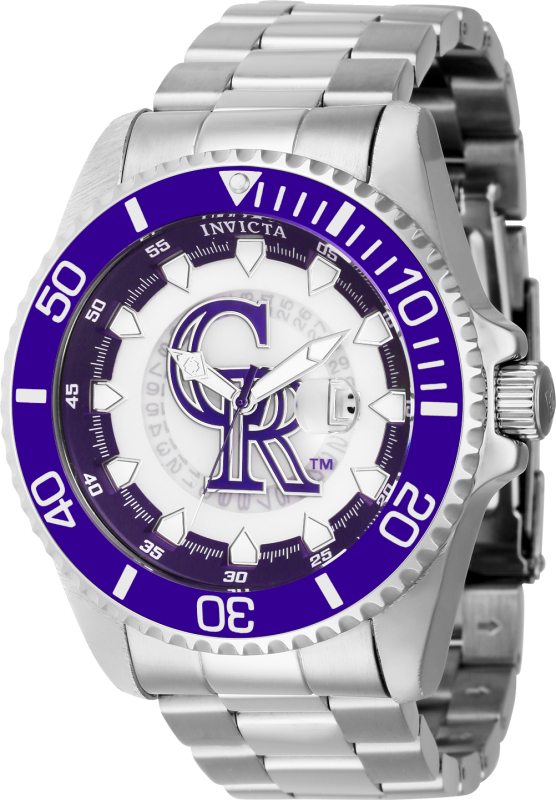 43462 Mens MLB Colorado Rockies Quartz Multifunction Dial Watch, Purple, Silver & White -  Invicta